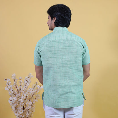 Combo Set Jharna Half Sleeves Short Kurta Pant-Green