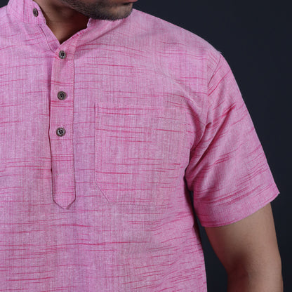 Combo Set Jharna Half Sleeves Short Kurta Pant-Pink