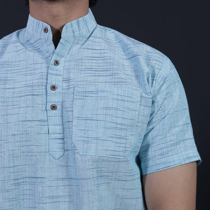 Combo Set Jharna Half Sleeves Short Kurta Pant-Sky Blue