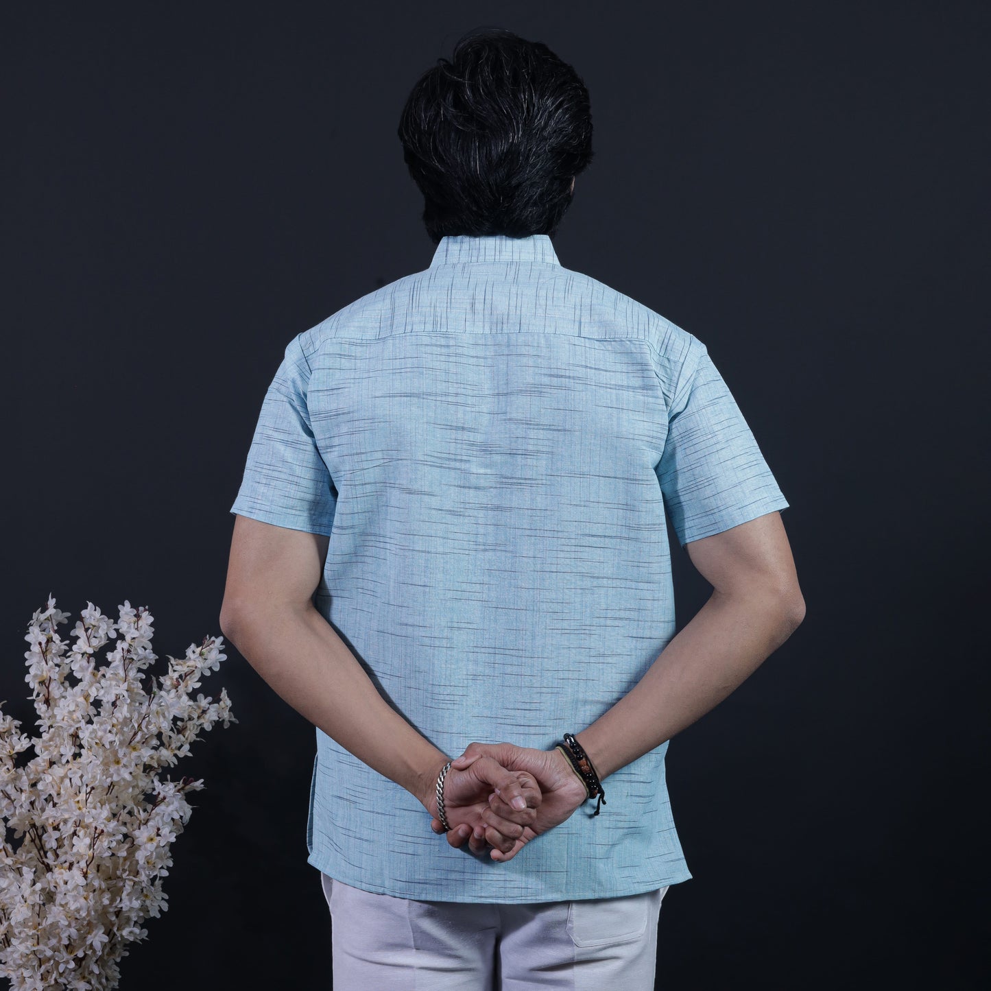 Combo Set Jharna Half Sleeves Short Kurta Pant-Sky Blue