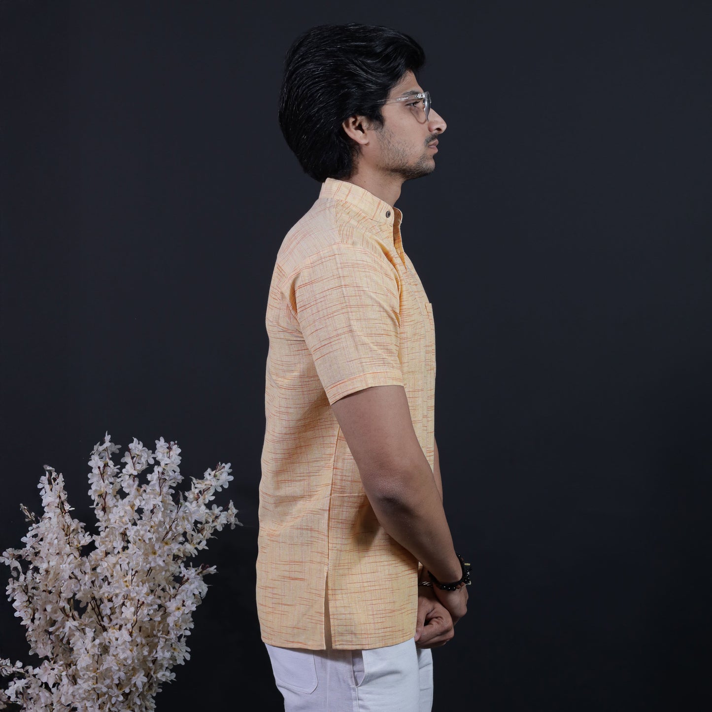 Combo Set Jharna Half Sleeves Short Kurta Pant-Yellow