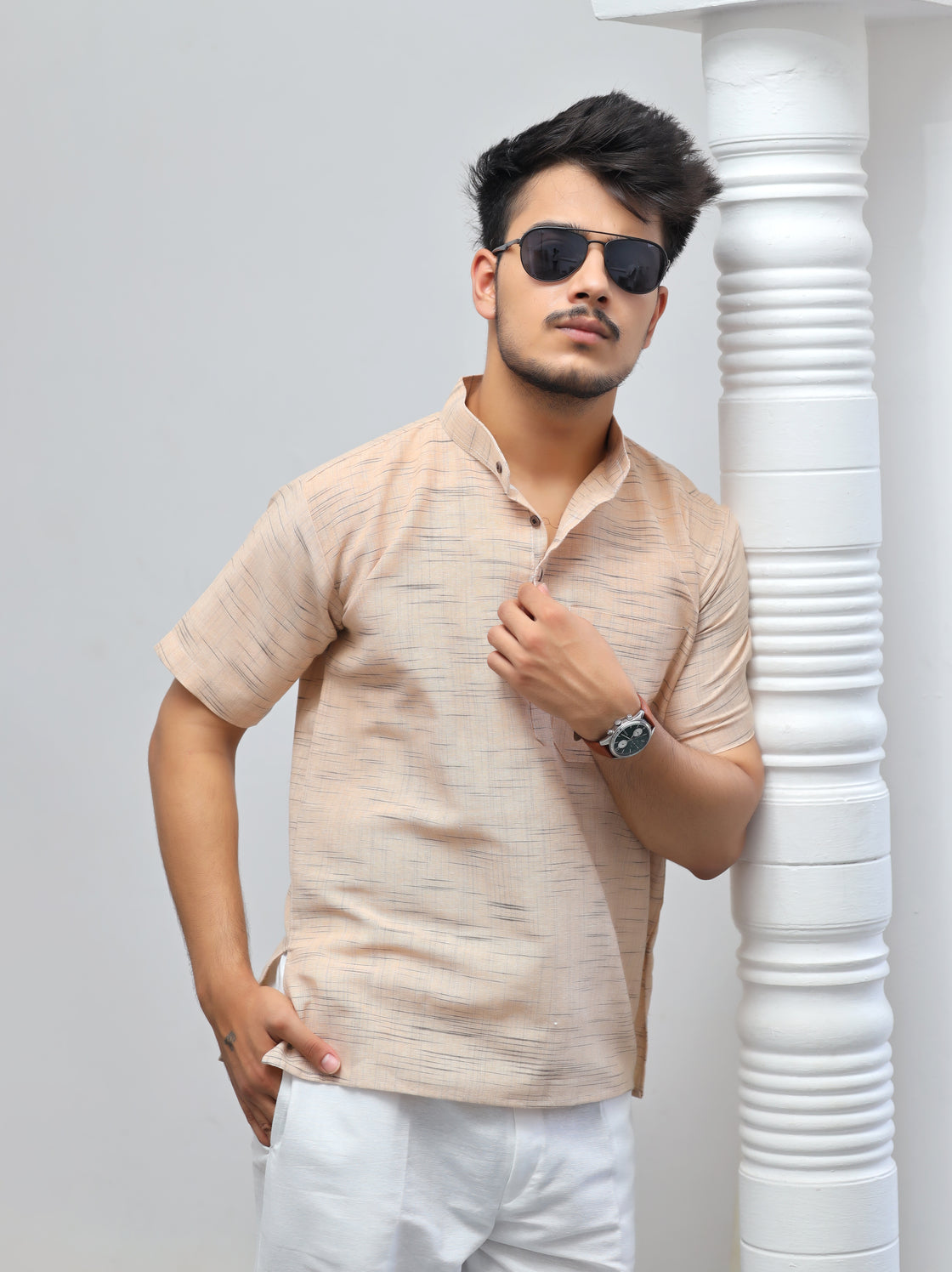 Men's Jharna Short Half Sleeves Kurta