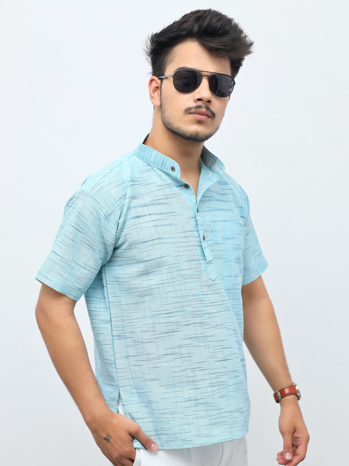 Men's Jharna Short Half Sleeves Kurta