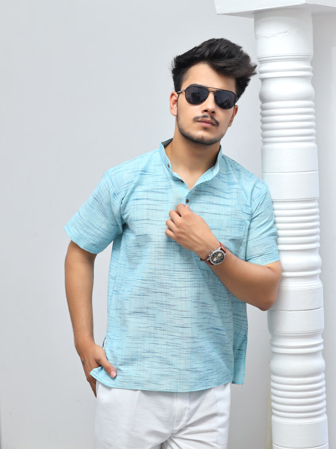 Men's Jharna Short Half Sleeves Kurta