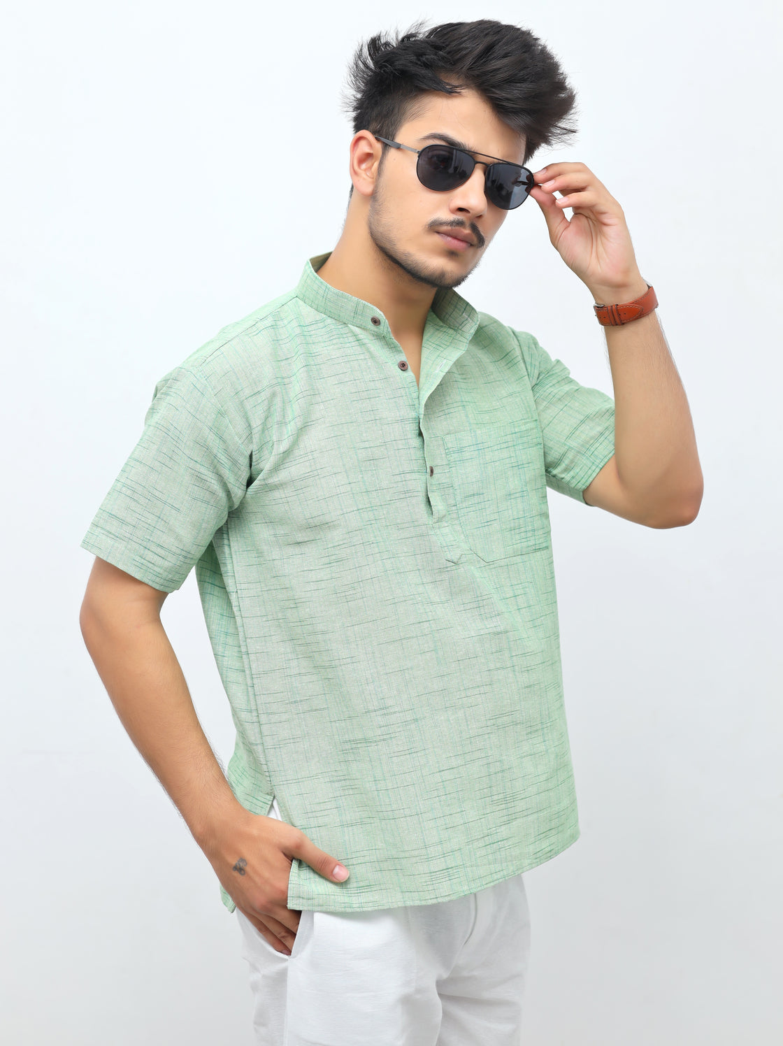 Men's Jharna Short Half Sleeves Kurta