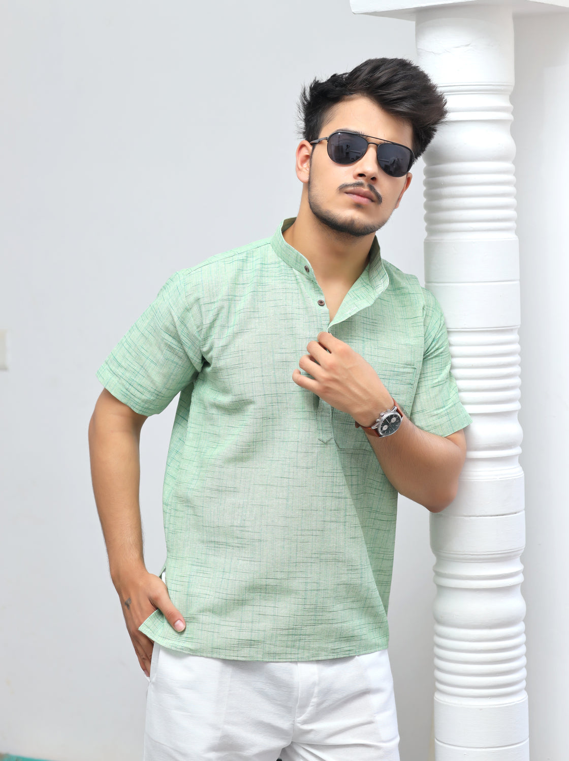 Men's Jharna Short Half Sleeves Kurta