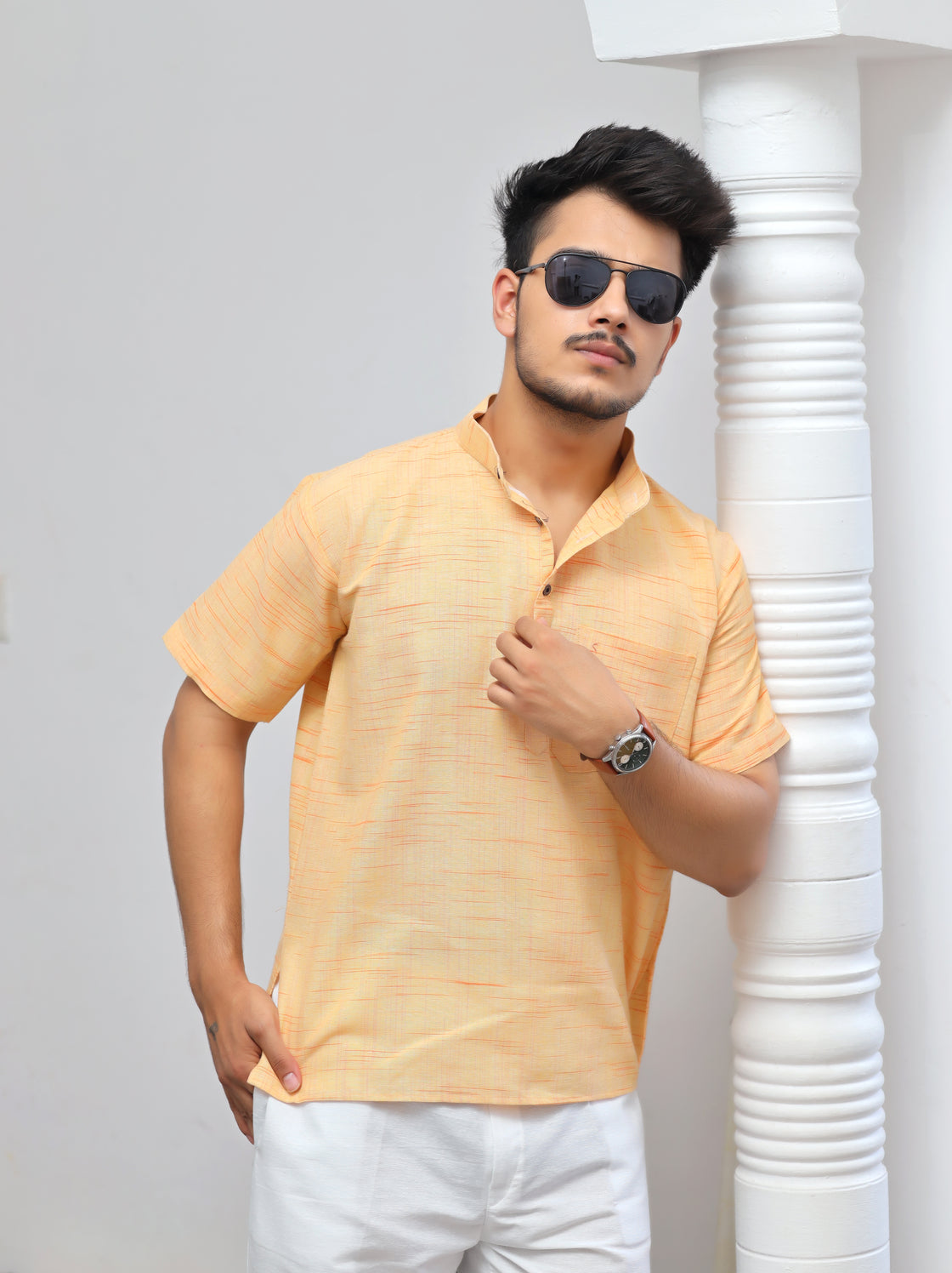 Men's Jharna Short Half Sleeves Kurta