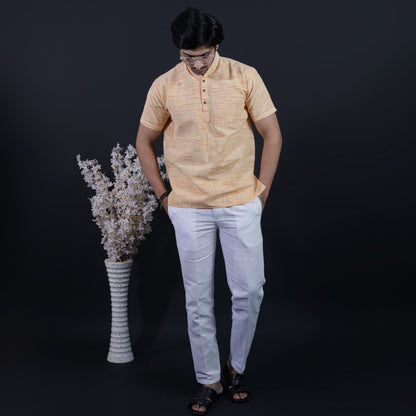 Combo Set Jharna Half Sleeves Short Kurta Pant-Yellow