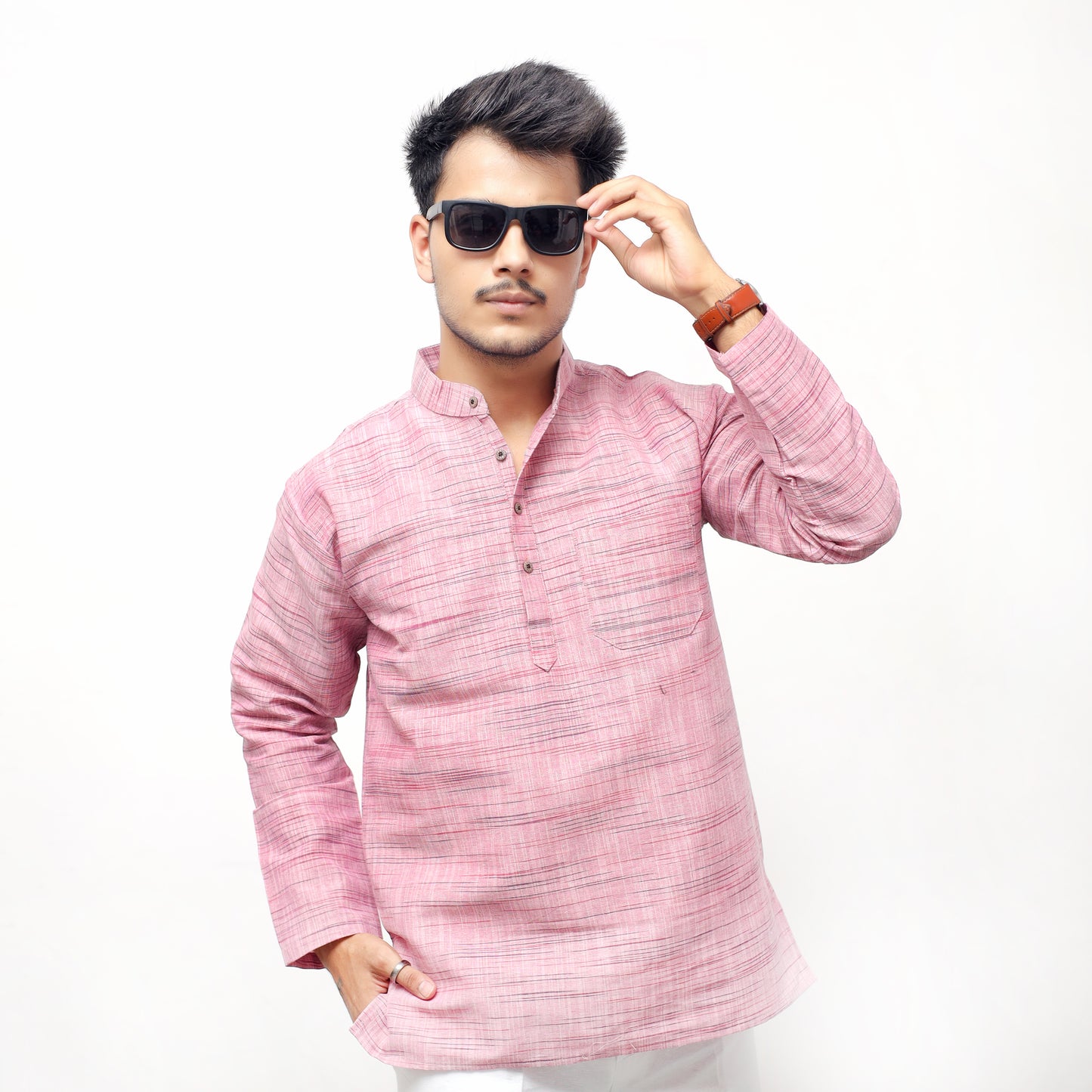 Combo Set Light Jharna Full Sleeves Kurta Pant-Pink