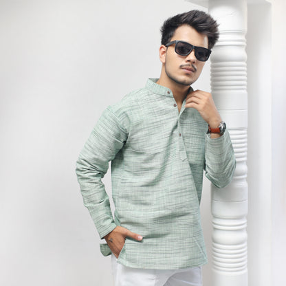Combo Set Light Jharna Full Sleeves Kurta Pant-Green