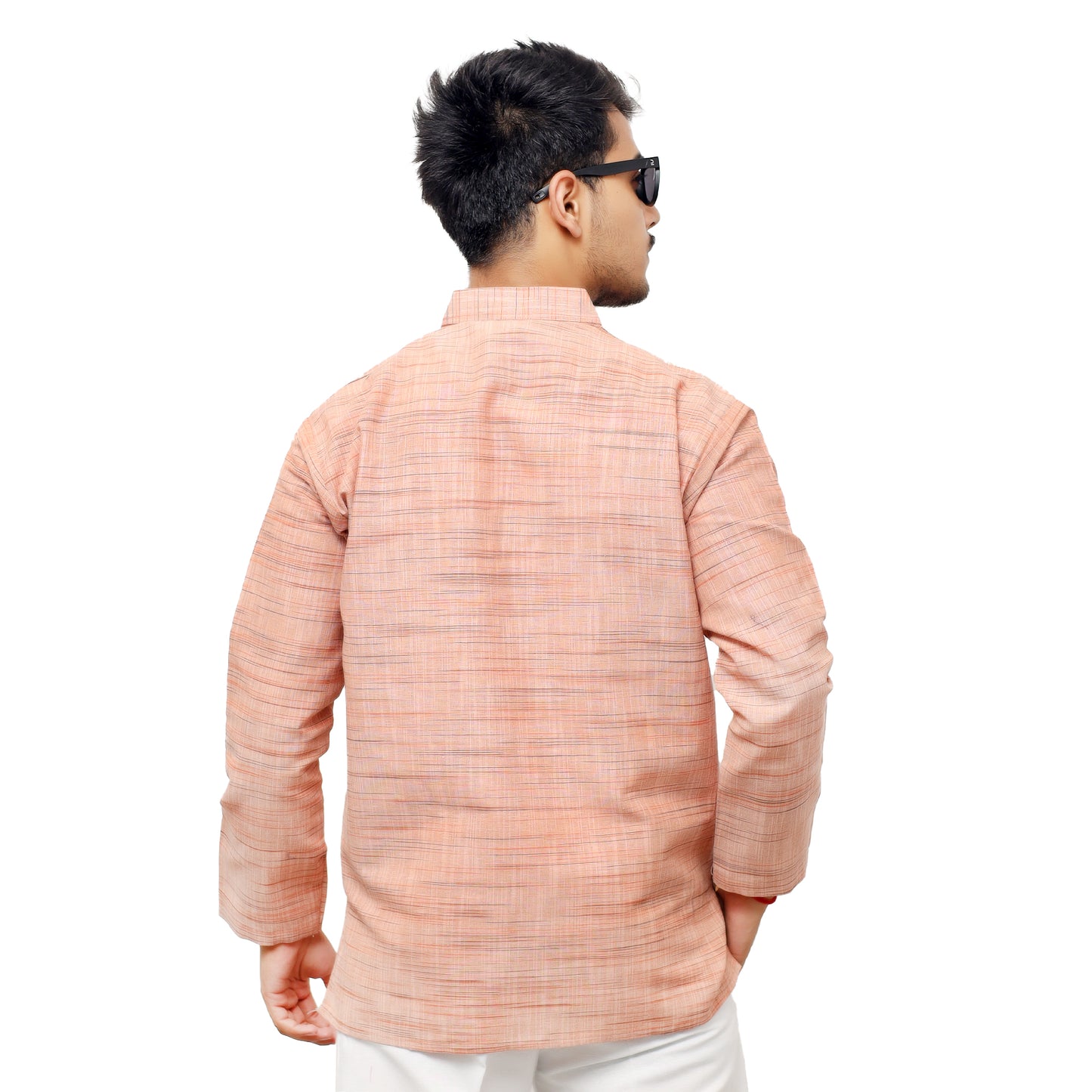 Light Jharna Full Sleeves Short Kurta-Orange