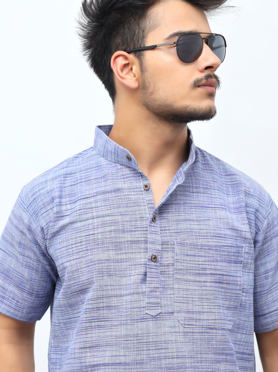Men's Light Jharna Short Half Sleeves Kurta