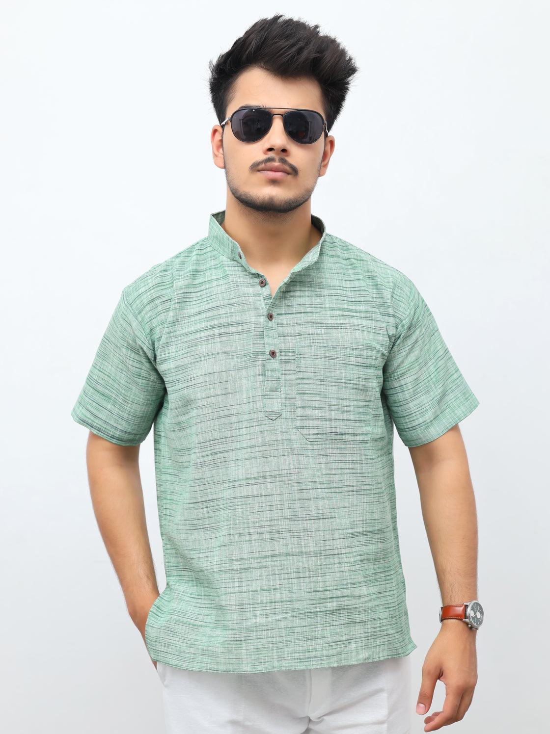 Men's Light Jharna Short Half Sleeves Kurta