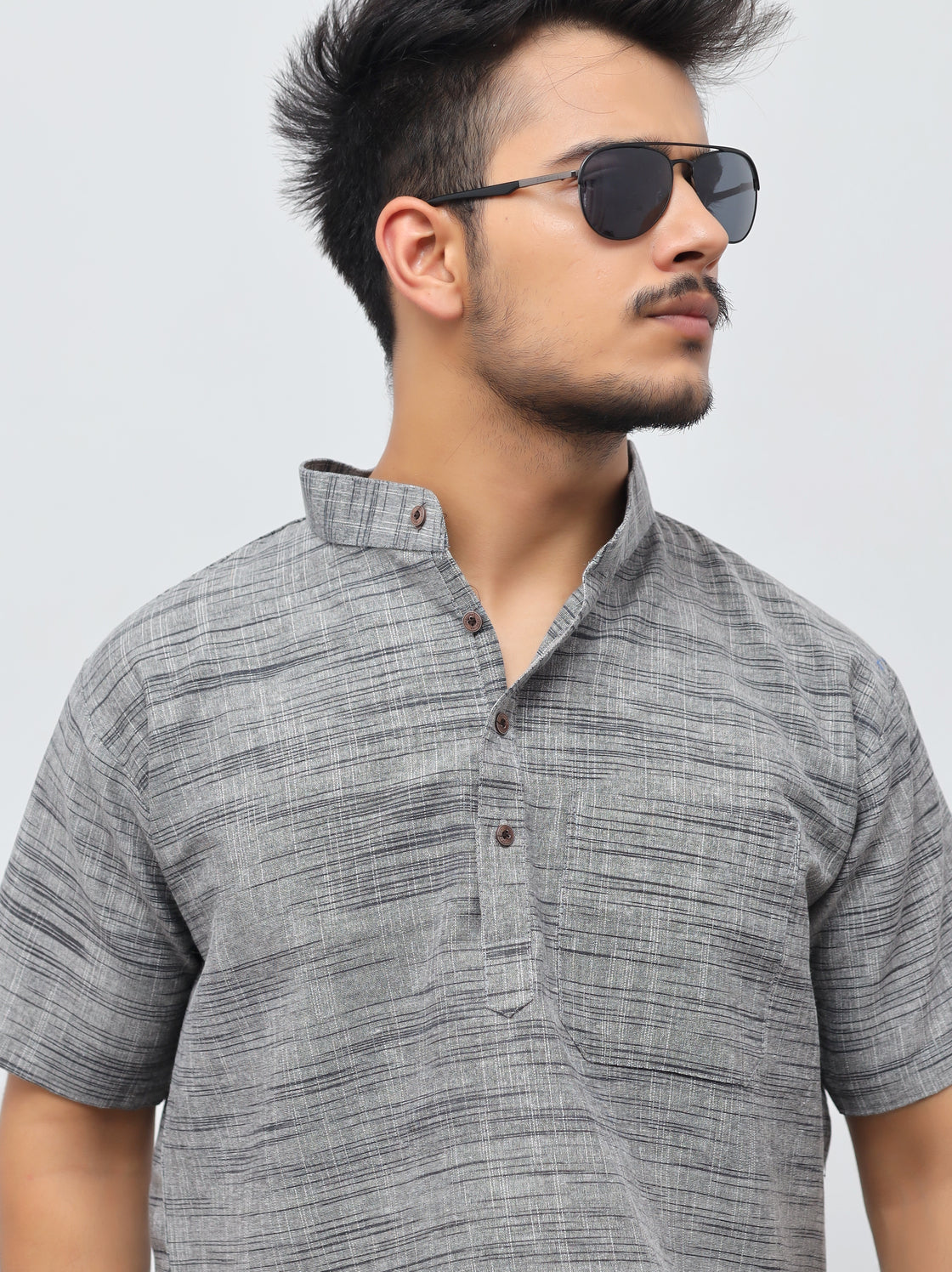 Men's Light Jharna Short Half Sleeves Kurta