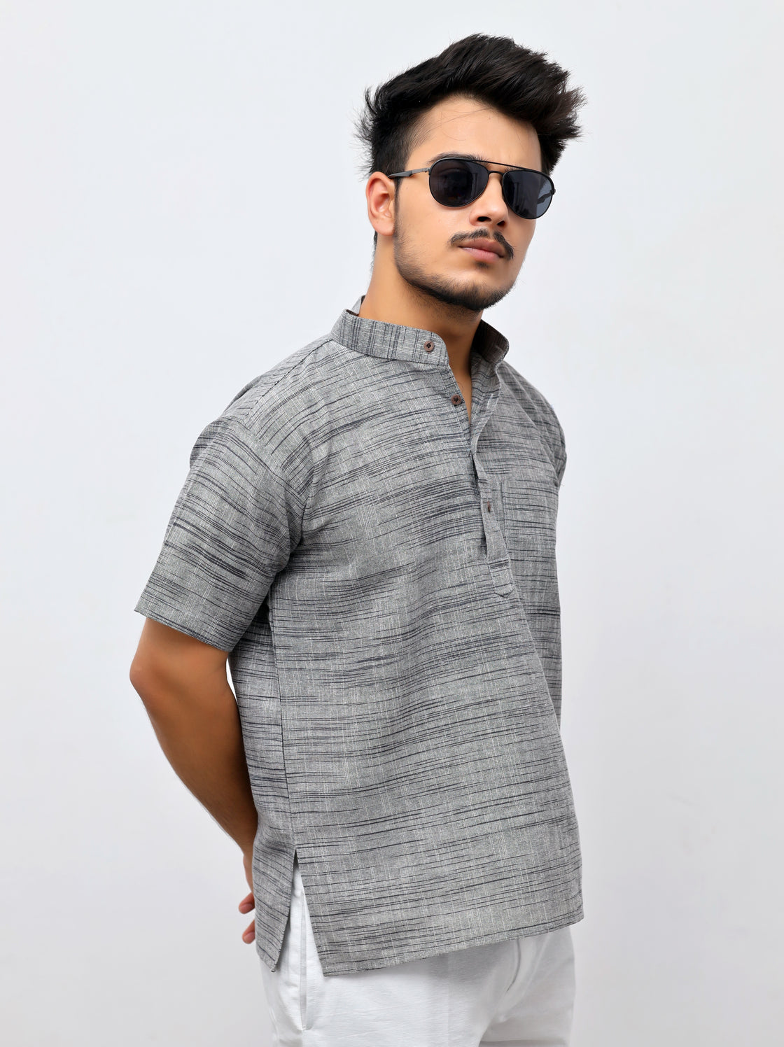 Men's Light Jharna Short Half Sleeves Kurta