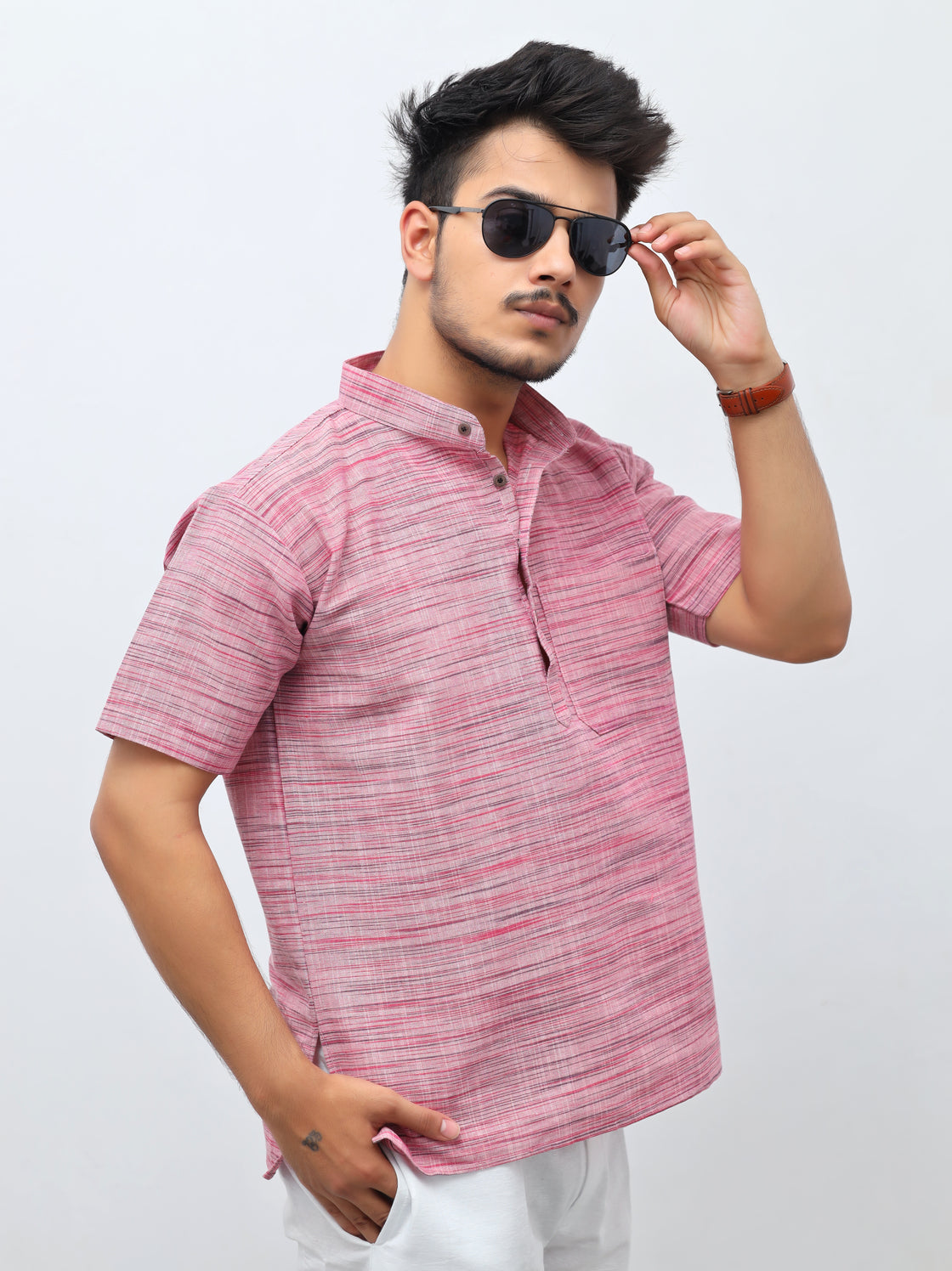 Men's Light Jharna Short Half Sleeves Kurta