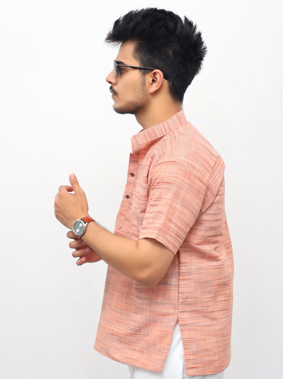 Men's Light Jharna Short Half Sleeves Kurta