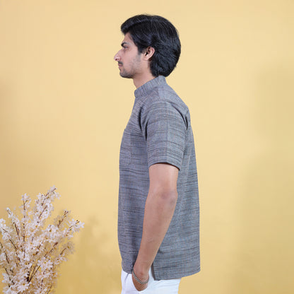 Combo Set Light Jharna Half Sleeves Short Kurta Pant-Gray