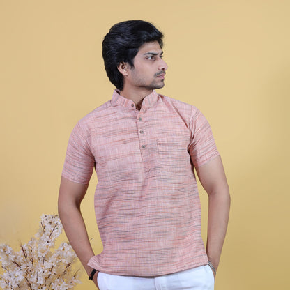 Combo Set Light Jharna Half Sleeves Short Kurta Pant-Orange