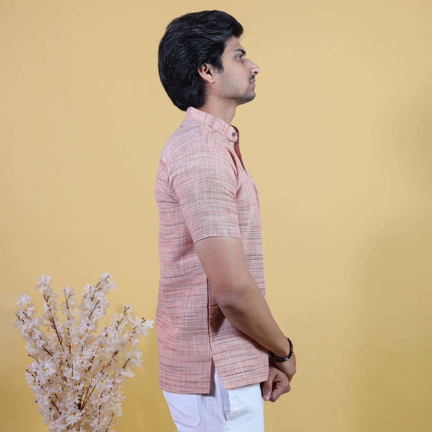 Combo Set Light Jharna Half Sleeves Short Kurta Pant-Orange