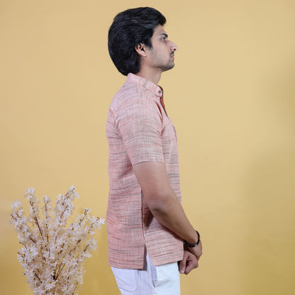 Combo Set Light Jharna Half Sleeves Short Kurta Pant-Orange