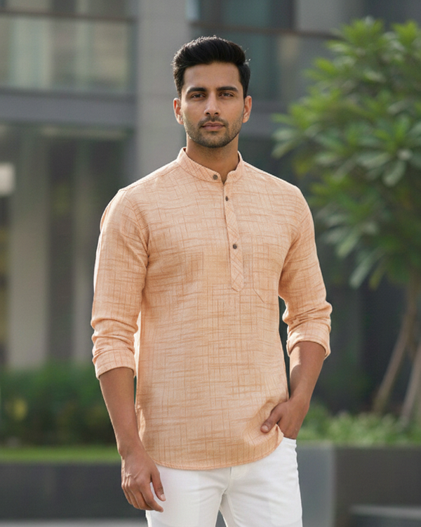 Limited edition Full Sleeves Short Kurta-Orange