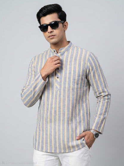 Limited edition Combo Set Full Sleeves Kurta Pant - Striped Gray