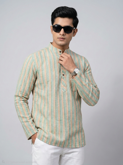 Limited edition Combo Set Full Sleeves Kurta Pant - Striped Green