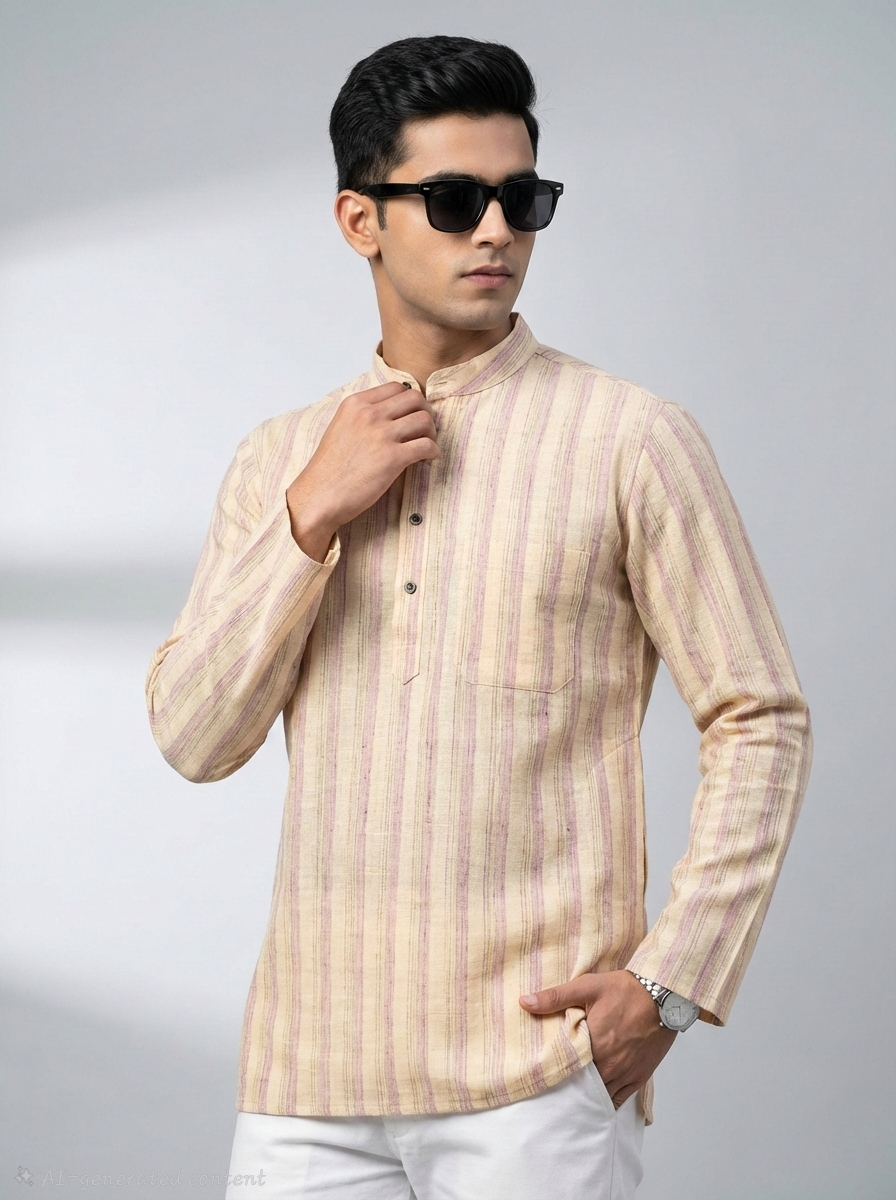 Limited edition Combo Set Full Sleeves Kurta Pant - Striped Orange