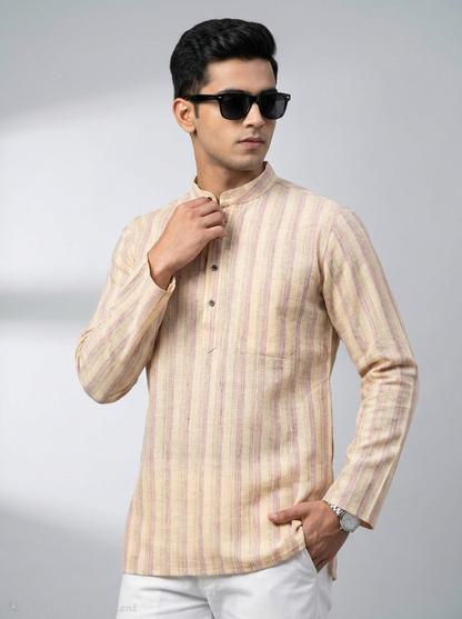 Limited edition Combo Set Full Sleeves Kurta Pant - Striped Orange