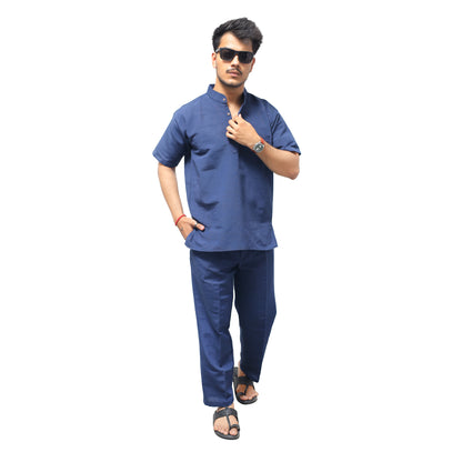 Co ord Set Half Sleeves-Blue