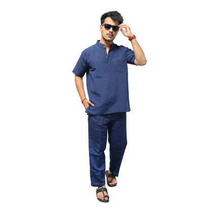 Co ord Set Half Sleeves-Blue