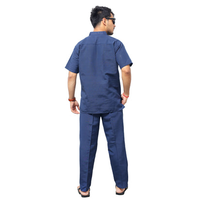 Co ord Set Half Sleeves-Blue