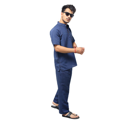 Co ord Set Half Sleeves-Blue