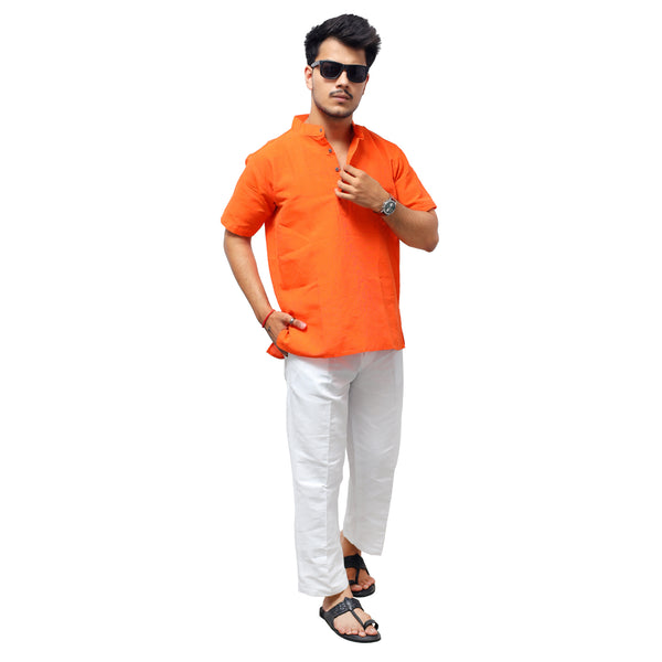 Co ord Set Half Sleeves-Orange