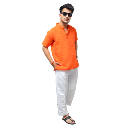 Co ord Set Half Sleeves-Orange