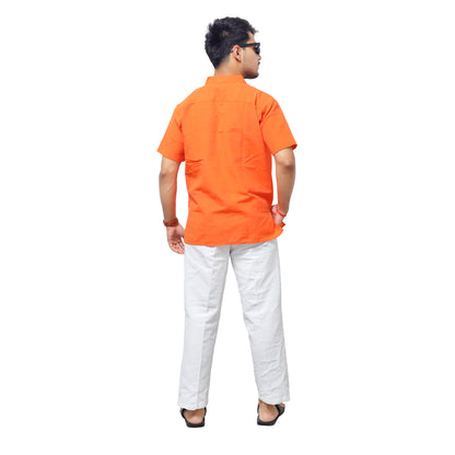 Co ord Set Half Sleeves-Orange