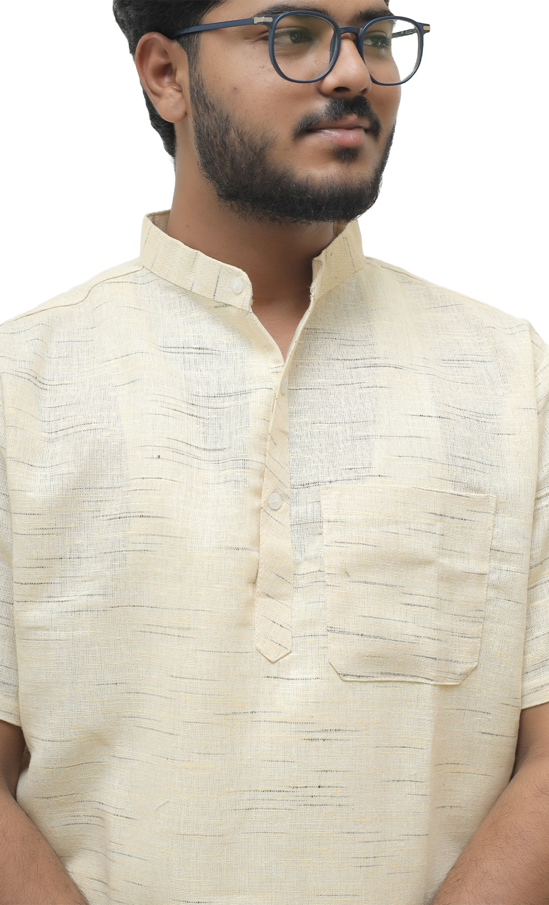 Men's Shudh Khadi Short Half Sleeves Kurta