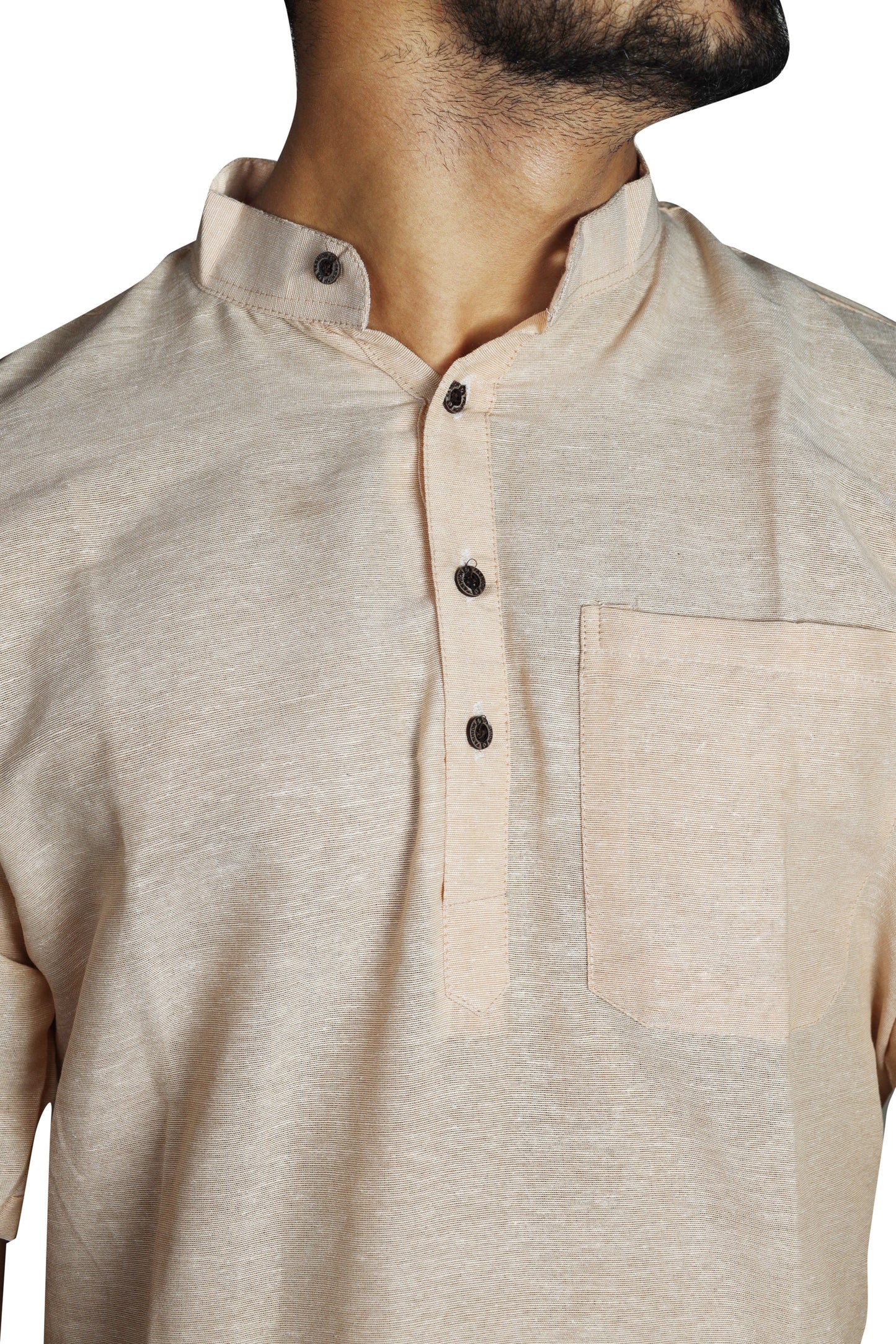 KHADI SKIN SHORT KURTA HALF SLEEVES