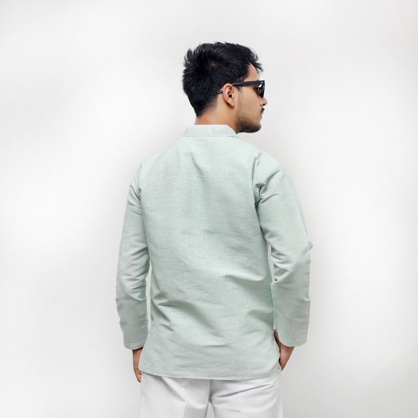 Softline Full Sleeves Short Kurta-Green
