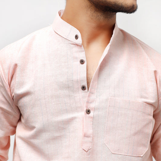 Softline Full Sleeves Short Kurta-Orange