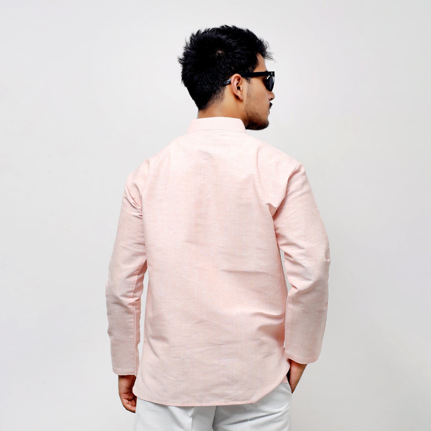 Softline Full Sleeves Short Kurta-Orange