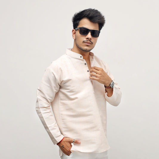 Softline Full Sleeves Short Kurta-Yellow