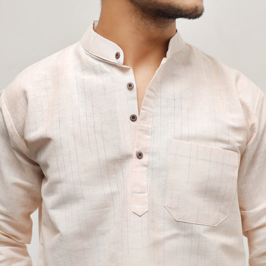 Softline Full Sleeves Short Kurta-Yellow