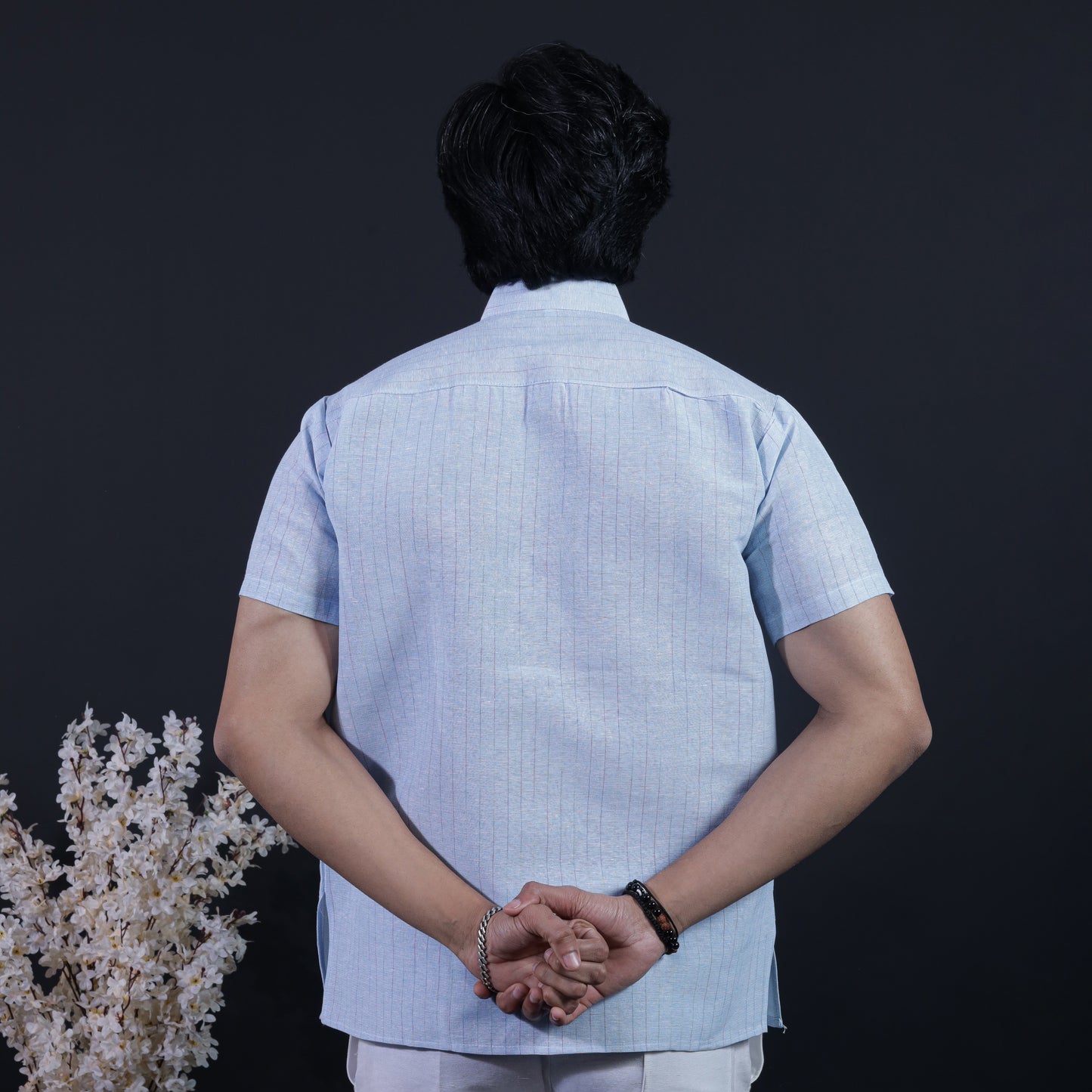 Softline Half Sleeves Short Kurta-Blue