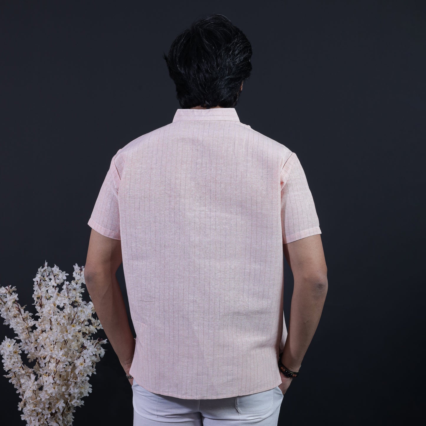 Softline Half Sleeves Short Kurta-Orange