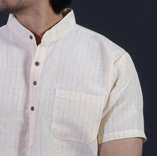 Softline Half Sleeves Short Kurta-Yellow