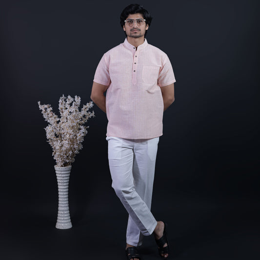 Combo Set Softline Half Sleeves Short Kurta Pant-Orange