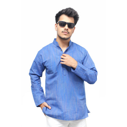 Combo Set Thread Lines Full Sleeves Kurta Pant-Blue