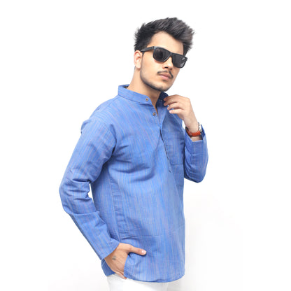 Combo Set Thread Lines Full Sleeves Kurta Pant-Blue